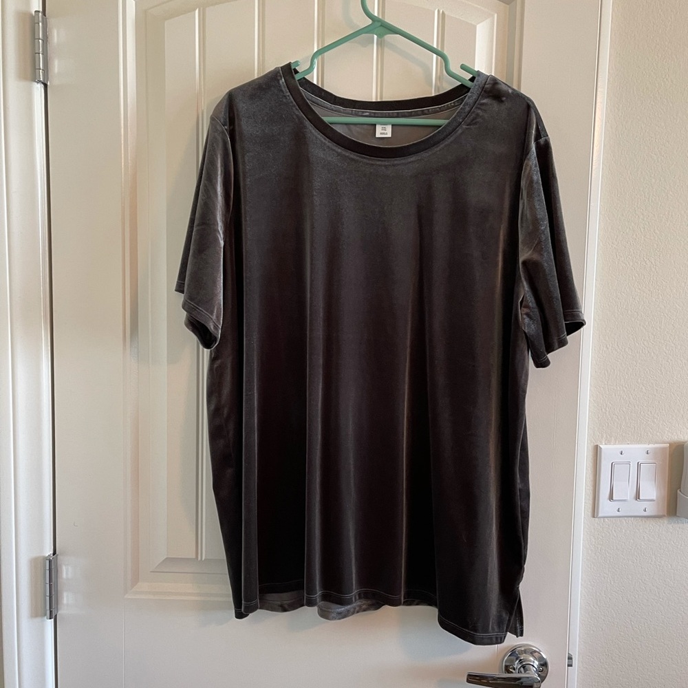 Old Navy Gray Velour Top